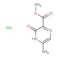 Chemical structure of methyl 5-methyl-3-oxo-3,4-dihydropyrazine-2-carboxylate hydrochloride - CSSB00025777078