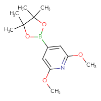 Chemical structure of 2,6-dimethoxy-4-(4,4,5,5-tetramethyl-1,3,2-dioxaborolan-2-yl)pyridine - CSSB00010245864