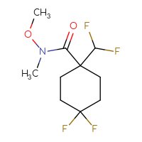 Chemical structure of 1-(difluoromethyl)-4,4-difluoro-N-methoxy-N-methylcyclohexane-1-carboxamide - CSSB15033579497