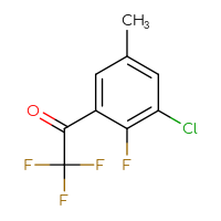 Chemical structure of 1-(3-chloro-2-fluoro-5-methylphenyl)-2,2,2-trifluoroethan-1-one - CSSB14922093619