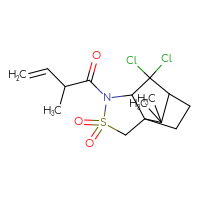 Chemical structure of 6,6-dichloro-10,10-dimethyl-4-(2-methylbut-3-enoyl)-3λ⁶-thia-4-azatricyclo[5.2.1.0¹,⁵]decane-3,3-dione - CSSB21415981737