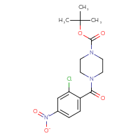 Chemical structure of tert-butyl 4-(2-chloro-4-nitrobenzoyl)piperazine-1-carboxylate - CSSB00000511633