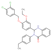 Chemical structure of 2-{4-[(3,4-dichlorophenyl)methoxy]-3-ethoxyphenyl}-3-(4-ethylphenyl)-1,2,3,4-tetrahydroquinazolin-4-one - CSSB00121640521