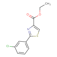 Chemical structure of ethyl 2-(3-chlorophenyl)-1,3-thiazole-4-carboxylate - CSSB00000256604