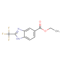 Chemical structure of ethyl 2-(trifluoromethyl)-1H-1,3-benzodiazole-5-carboxylate - CSSB00020621268