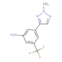 Chemical structure of 3-(2-methyl-2H-1,2,3-triazol-4-yl)-5-(trifluoromethyl)aniline - CSSB04267860283