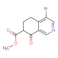 Chemical structure of methyl 4-bromo-8-oxo-5,6,7,8-tetrahydroisoquinoline-7-carboxylate - CSSB00121573636