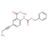 Chemical structure of methyl 5-(3-aminoprop-1-yn-1-yl)-2-{[(benzyloxy)carbonyl]amino}benzoate - CSSB00010769313