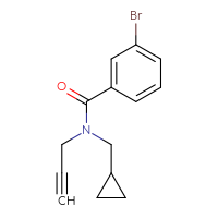 Chemical structure of 3-bromo-N-(cyclopropylmethyl)-N-(prop-2-yn-1-yl)benzamide - CSSB00001770756