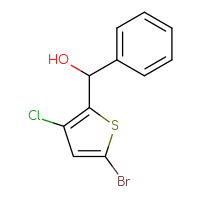 Chemical structure of (5-bromo-3-chlorothiophen-2-yl)(phenyl)methanol - CSSB06651007898