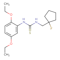 Chemical structure of 1-(2,5-diethoxyphenyl)-3-[(1-fluorocyclopentyl)methyl]thiourea - CSSB01874783156