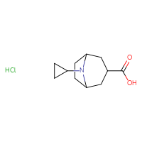 Chemical structure of 8-cyclopropyl-8-azabicyclo[3.2.1]octane-3-carboxylic acid hydrochloride - CSSB14849113807