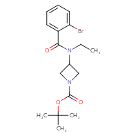 Chemical structure of tert-butyl 3-(N-ethyl-2-bromobenzamido)azetidine-1-carboxylate - CSSB02141477510