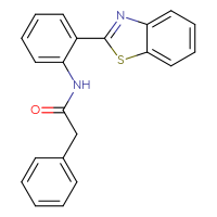Chemical structure of N-[2-(1,3-benzothiazol-2-yl)phenyl]-2-phenylacetamide - CSSB00046514353