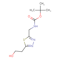 Chemical structure of tert-butyl N-{[5-(2-hydroxyethyl)-1,3,4-thiadiazol-2-yl]methyl}carbamate - CSSB02517412169