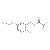 Chemical structure of N-[(2-bromo-5-ethoxyphenyl)methyl]-2-chloro-2-fluoroacetamide - CSSB21332117945