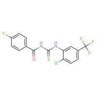 Chemical structure of 1-[2-chloro-5-(trifluoromethyl)phenyl]-3-(4-fluorobenzoyl)thiourea - CSSB00132438991