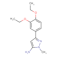Chemical structure of 3-(3,4-diethoxyphenyl)-1-methyl-1H-pyrazol-5-amine - CSSB00020652246