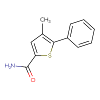 Chemical structure of 4-methyl-5-phenylthiophene-2-carboxamide - CSSB00045825105