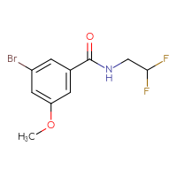 Chemical structure of 3-bromo-N-(2,2-difluoroethyl)-5-methoxybenzamide - CSSB01994959676