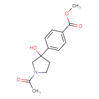 Chemical structure of methyl 4-(1-acetyl-3-hydroxypyrrolidin-3-yl)benzoate - CSSB21291565639