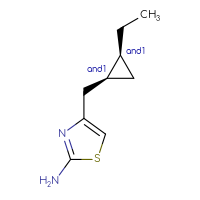 Chemical structure of rac-4-{[(1R,2R)-2-ethylcyclopropyl]methyl}-1,3-thiazol-2-amine - CSSB21332072663