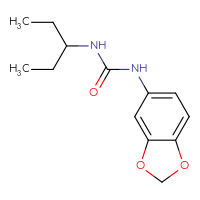 Chemical structure of 1-(2H-1,3-benzodioxol-5-yl)-3-(pentan-3-yl)urea - CSSB00103782340