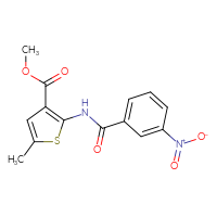 Chemical structure of methyl 5-methyl-2-(3-nitrobenzamido)thiophene-3-carboxylate - CSSB00046095199