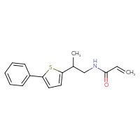 Chemical structure of N-[2-(5-phenylthiophen-2-yl)propyl]prop-2-enamide - CSSB21332164598