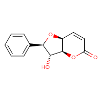 Chemical structure of (2R,3R,3aS,7aS)-3-hydroxy-2-phenyl-2H,3H,3aH,5H,7aH-furo[3,2-b]pyran-5-one - CSSB00137409832
