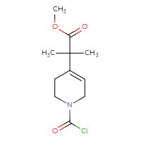 Chemical structure of methyl 2-[1-(carbonochloridoyl)-1,2,3,6-tetrahydropyridin-4-yl]-2-methylpropanoate - CSSB14985244933
