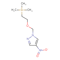 Chemical structure of 4-nitro-1-{[2-(trimethylsilyl)ethoxy]methyl}-1H-pyrazole - CSSB00010874686
