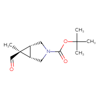 Chemical structure of tert-butyl (1R,5S,6R)-6-formyl-6-methyl-3-azabicyclo[3.1.0]hexane-3-carboxylate - CSSB14822380773