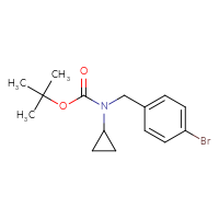 Chemical structure of tert-butyl N-[(4-bromophenyl)methyl]-N-cyclopropylcarbamate - CSSB00113916387