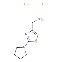Chemical structure of 1-[2-(pyrrolidin-1-yl)-1,3-thiazol-4-yl]methanamine dihydrochloride - CSSB00015185135