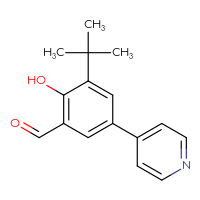 Chemical structure of 3-tert-butyl-2-hydroxy-5-(pyridin-4-yl)benzaldehyde - CSSB00020683058