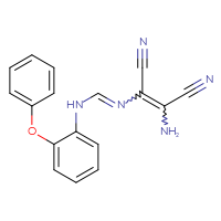 Chemical structure of N'-(2-amino-1,2-dicyanoeth-1-en-1-yl)-N-(2-phenoxyphenyl)methanimidamide - CSSB02125603993