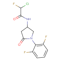Chemical structure of 2-chloro-N-[1-(2,6-difluorophenyl)-5-oxopyrrolidin-3-yl]-2-fluoroacetamide - CSSB21332120675