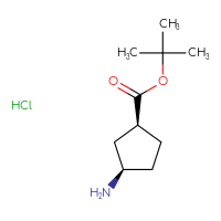 Chemical structure of tert-butyl (1S,3R)-3-aminocyclopentane-1-carboxylate hydrochloride - CSSB21408707813