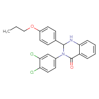 Chemical structure of 3-(3,4-dichlorophenyl)-2-(4-propoxyphenyl)-1,2,3,4-tetrahydroquinazolin-4-one - CSSB00121724152