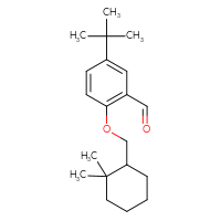 Chemical structure of 5-tert-butyl-2-[(2,2-dimethylcyclohexyl)methoxy]benzaldehyde - CSSB21349264931
