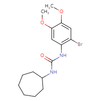 Chemical structure of 3-(2-bromo-4,5-dimethoxyphenyl)-1-cycloheptylurea - CSSB00060094686
