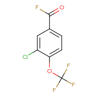 Chemical structure of 3-chloro-4-(trifluoromethoxy)benzoyl fluoride - CSSB00038494876