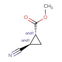 Chemical structure of rac-methyl (1R,2R)-2-cyanocyclopropane-1-carboxylate - CSSB02125631393
