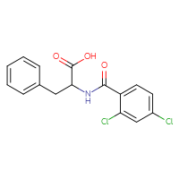 Chemical structure of 2-[(2,4-dichlorophenyl)formamido]-3-phenylpropanoic acid - CSSB00000700027