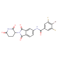 Chemical structure of 4-bromo-N-[2-(2,6-dioxopiperidin-3-yl)-1,3-dioxo-2,3-dihydro-1H-isoindol-5-yl]-3,5-difluorobenzamide - CSSB03517396099