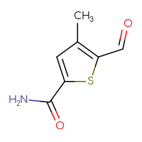 Chemical structure of 5-formyl-4-methylthiophene-2-carboxamide - CSSB00016098162