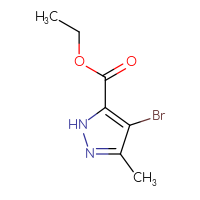 Chemical structure of ethyl 4-bromo-3-methyl-1H-pyrazole-5-carboxylate - CSSB00102525181