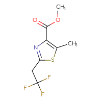 Chemical structure of methyl 5-methyl-2-(2,2,2-trifluoroethyl)-1,3-thiazole-4-carboxylate - CSSB00013009926