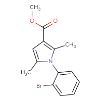 Chemical structure of methyl 1-(2-bromophenyl)-2,5-dimethyl-1H-pyrrole-3-carboxylate - CSSB15048168173